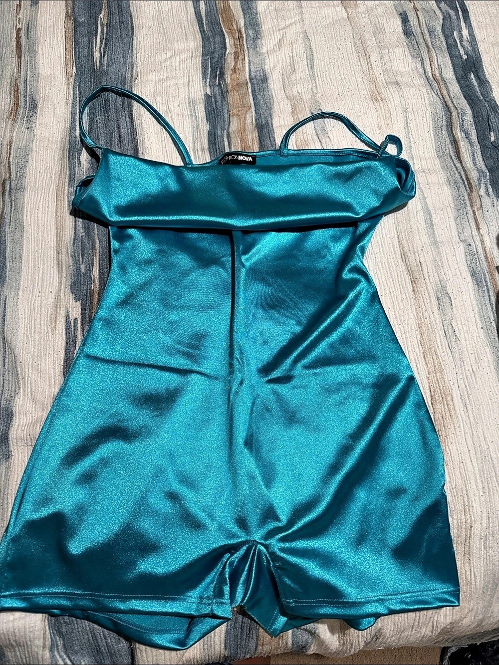 Fashion Nova Cowl one piece Dress in Blue